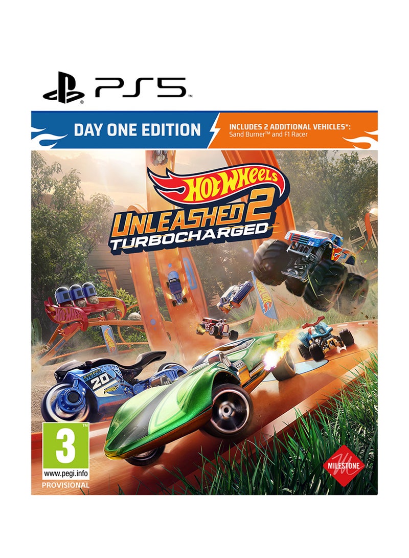 لعبة Hot Wheels Unleashed 2 - جهاز PS5 مزود بشاحن توربيني