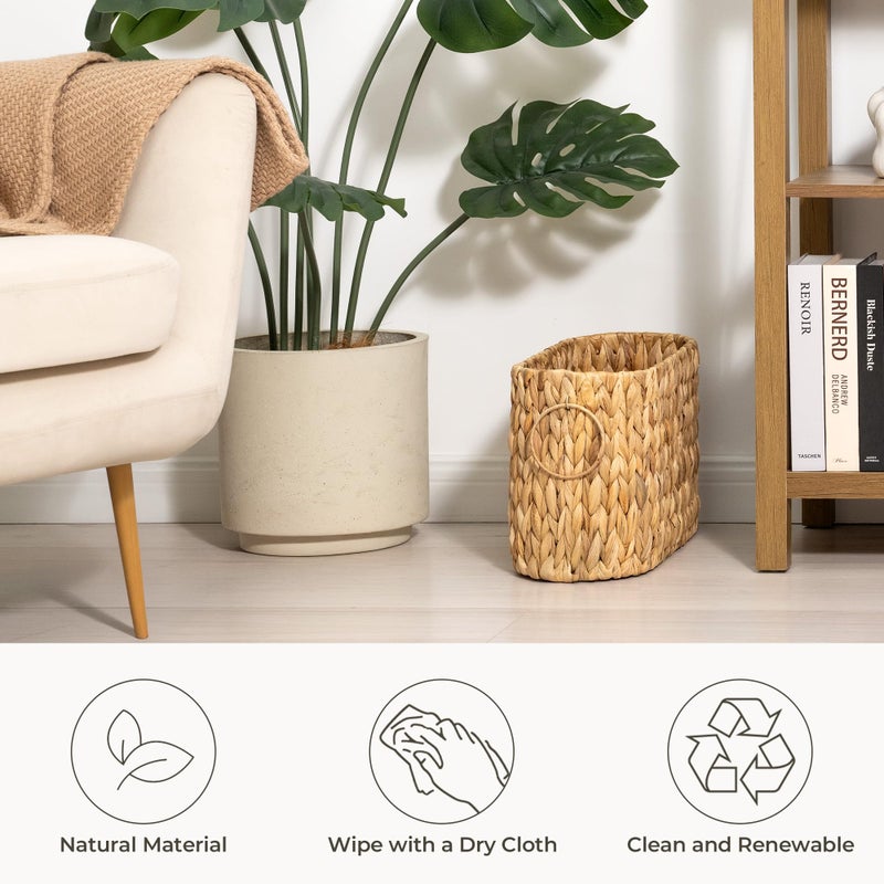 StorageWorks Toilet Paper Storage, Toilet Paper Storage Holder for 6 Regular Rolls, Wicker Basket for Bathroom, Natural Water Hyacinth - Image 4