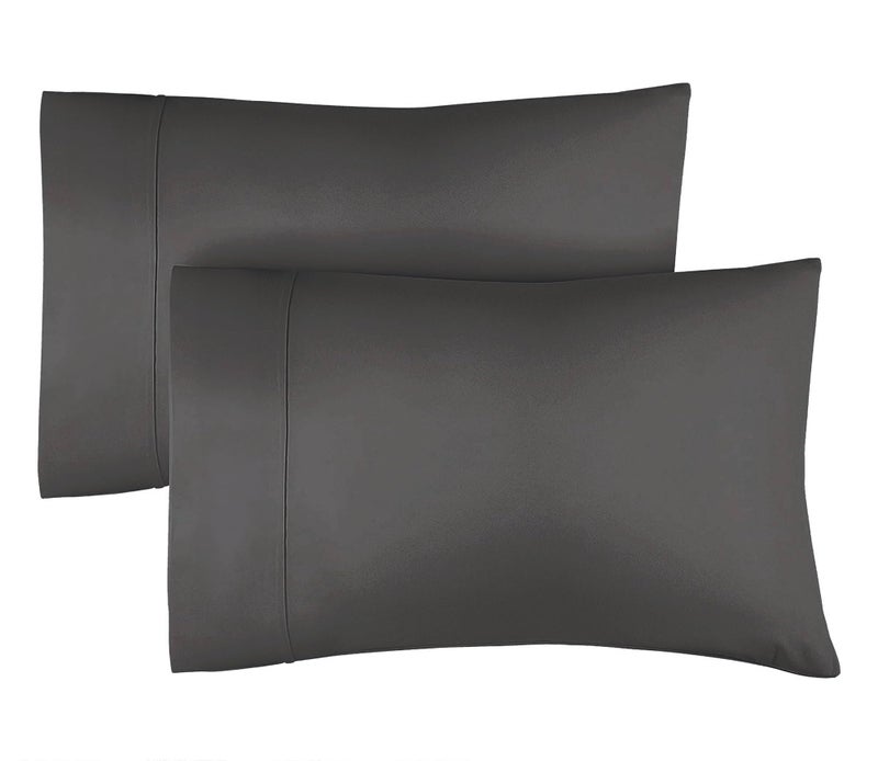 CGK Unlimited 100 Cotton Pillow Cases Queen Size  Cooling Breathable  Soft Pillowcase Covers Set of 2400 Thread Count Cotton  Wrinkle Free  Machine Washable Protectors  Luxury Hotel Bedding  Dark Grey 