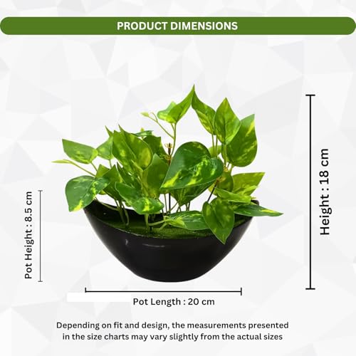 fancymart Artificial Money Plant Leaves with Boat Pot for Home Décor - Image 4