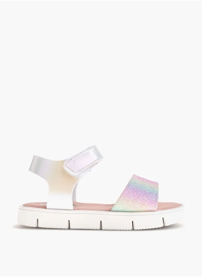 بابلوسكي Girls Strap Sandals With Hook And Loop Closure