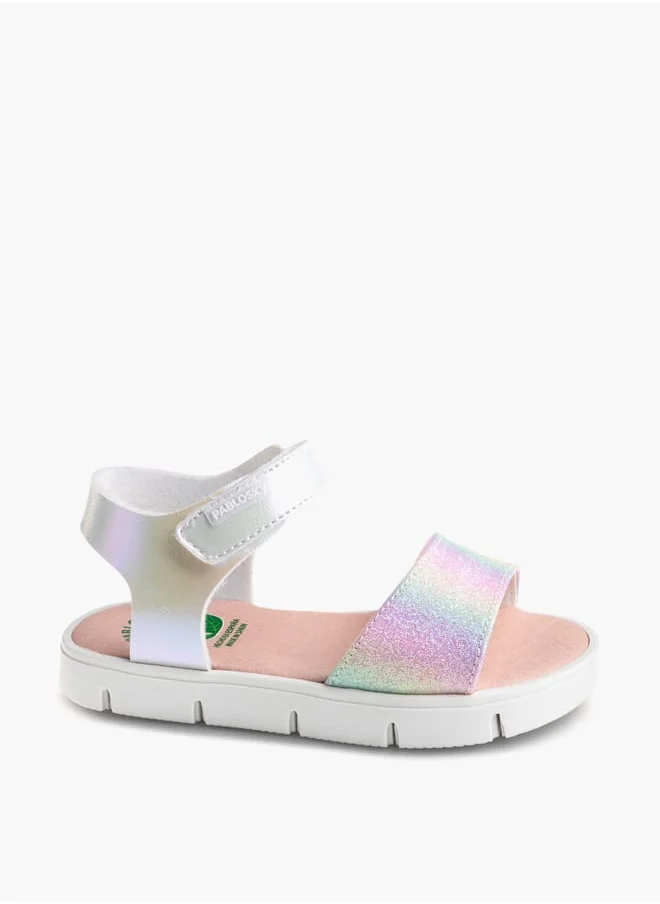 بابلوسكي Girls Strap Sandals With Hook And Loop Closure