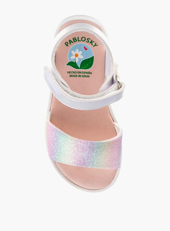 Pablosky Girls Strap Sandals With Hook And Loop Closure  - Image 4