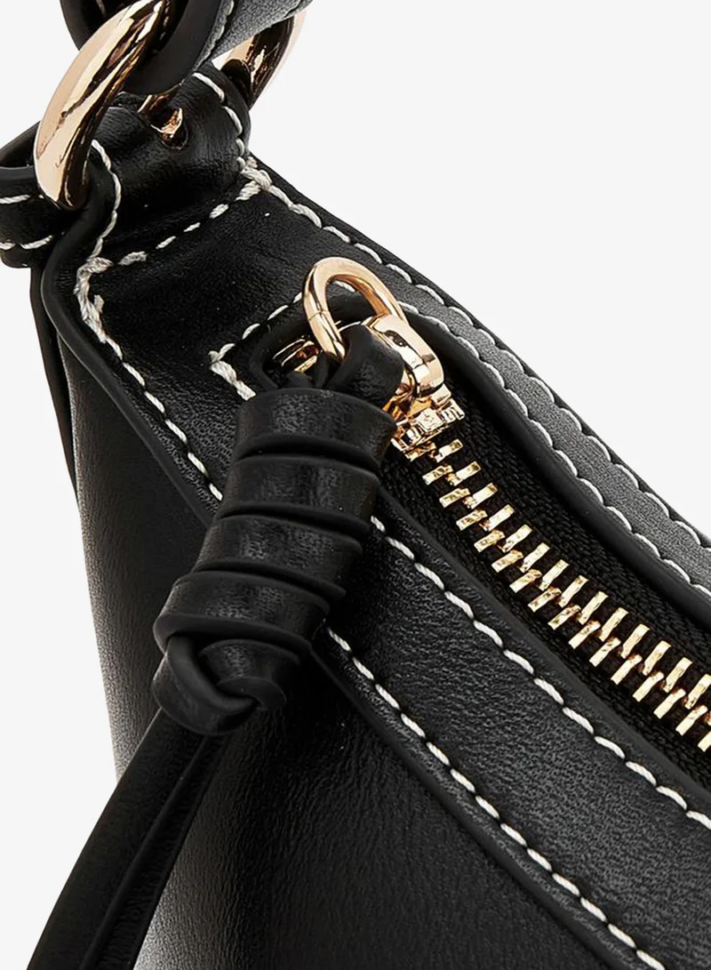 Celeste BLACK Solid Shoulder Bag With Adjustable Strap for Women | Best Price UAE