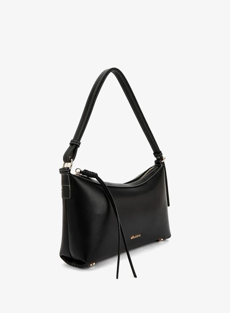 Celeste BLACK Solid Shoulder Bag With Adjustable Strap for Women | Best Price UAE