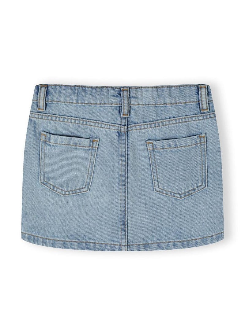 MINOTI Girls Denim Skirt with Button Front  - Image 3