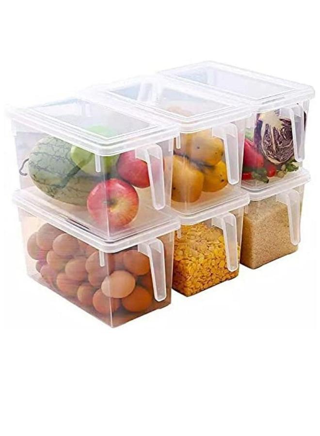 HOMESTAR 6-Piece Fridge Plastic Food Storage Containers With Lids Clear  - Image 2