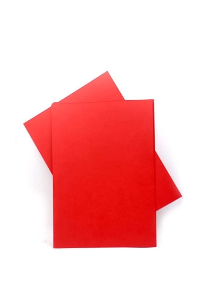 Terabyte A4 Thick Red Paper 20 Sheets 250 Gsm Thickness, Invitation Card wedding card business card craft making cardstock - Image 1