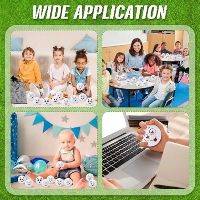 Syhood Mini Golf Stress Ball Golf Party Favors 1.57 Inch Funny Face Squeeze Foam Balls with Storage Bag for Kids Men Women School Carnival Party Gift Bag Fillers - Image 5