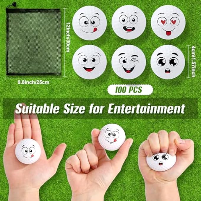 Syhood Mini Golf Stress Ball Golf Party Favors 1.57 Inch Funny Face Squeeze Foam Balls with Storage Bag for Kids Men Women School Carnival Party Gift Bag Fillers - Image 3