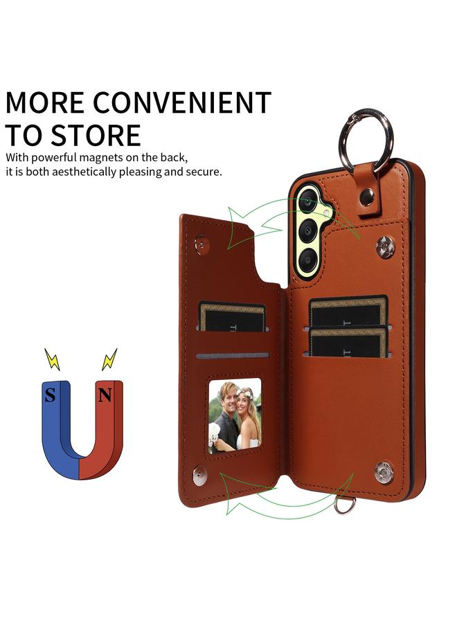 اس-توب جراب لهاتف Samsung Galaxy A25 5G Global Rhombic Texture Case Card Bag Phone مع حبل قصير - Image 5