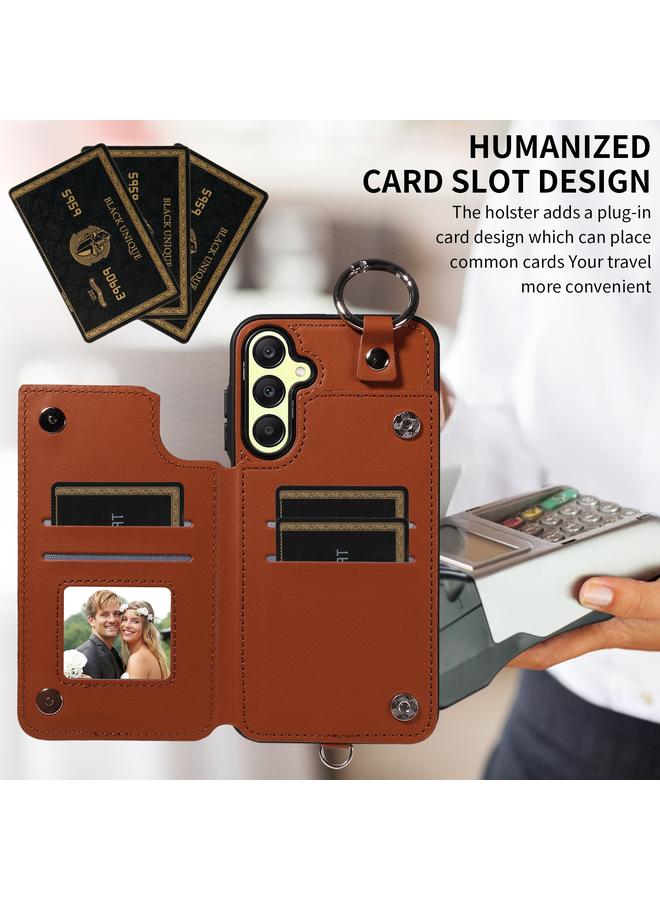 اس-توب جراب لهاتف Samsung Galaxy A25 5G Global Rhombic Texture Case Card Bag Phone مع حبل قصير - Image 4