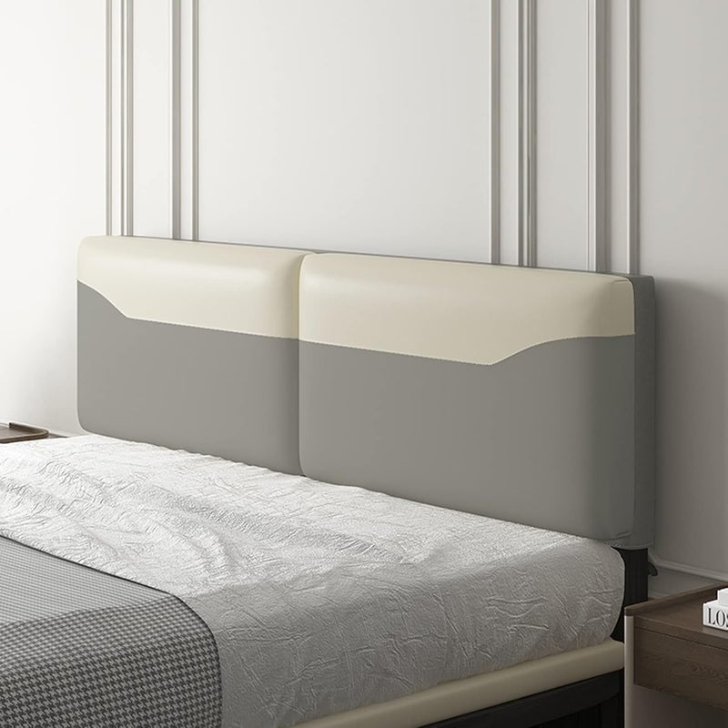Headboard Bed Back Cushion Reading Backrest Soft Pack Beds Bedroom Softs Bag Bed Cover Fabric Sponge Filling Anti-Collision 4 Colors (Color : Orange-b Size : 160cm) (Gray a) - Image 2