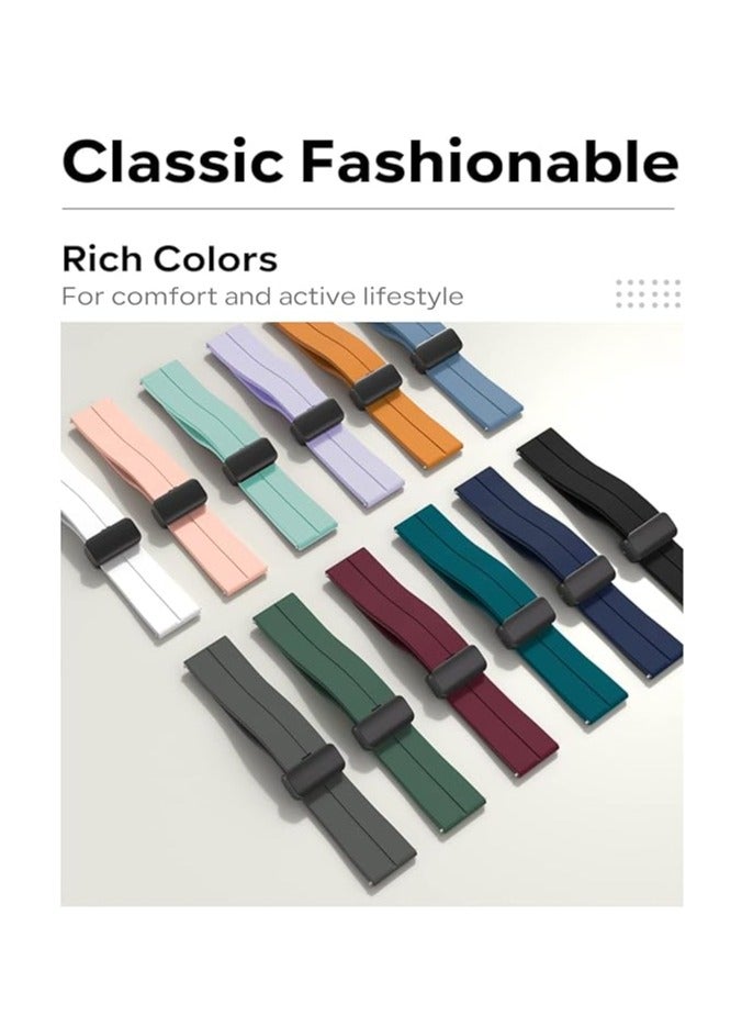 TIGER Magnetic Watch Band 16mm, 18mm, 19mm, 20mm, 22mm – Soft Silicone Sport Strap for Men & Women – Quick Release with Magnetic Folding Clasp – Skin-Friendly, Durable & Comfortable – Ideal for Smartwatches & Traditional Watches – White - Image 5