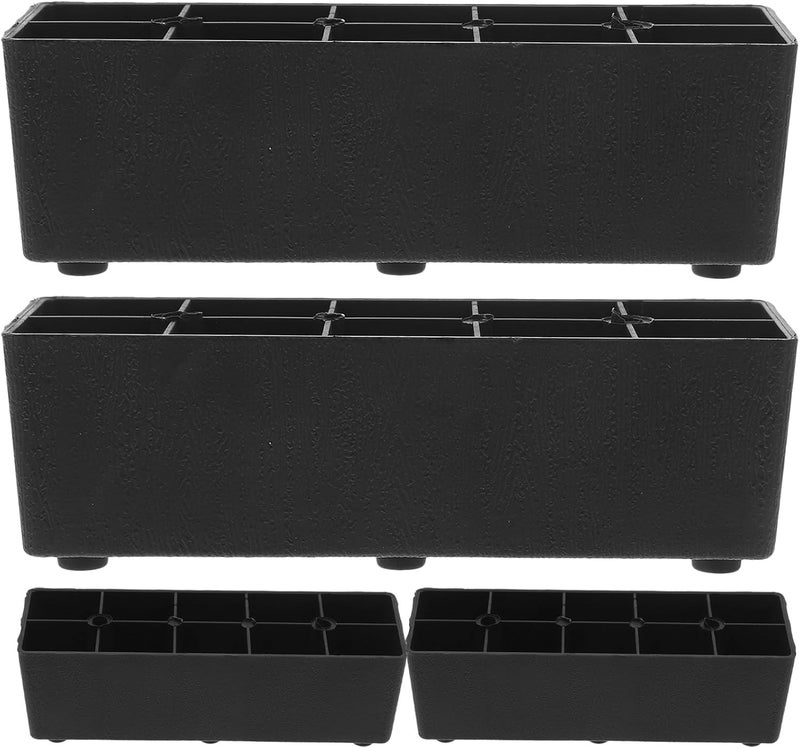 4pcs Black Plastic Furniture Risers Sofa Legs Bed Risers Chair 5cm Height Support for Couch and Table - Image 1