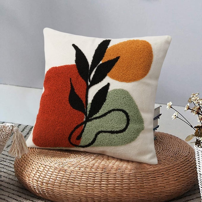ABSTRACT BOHO TUFTED THROW PILLOW COVERS 18X18 MID CENTURY MODERN PILLOW COVERS BOHO PILLOWS DECORATIVE THROW PILLOW CASE MINIMALIST BOHEMIAN AESTHETIC PILLOW COVERS FOR BED COUCH HOME1PC