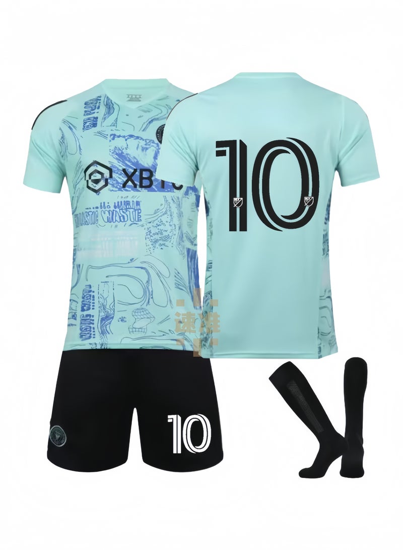 Kids Football Jersey Set, No #10 Football Jersey Tracksuits Kit World Champion Football Soccer Jersey Set for Kids - Image 1