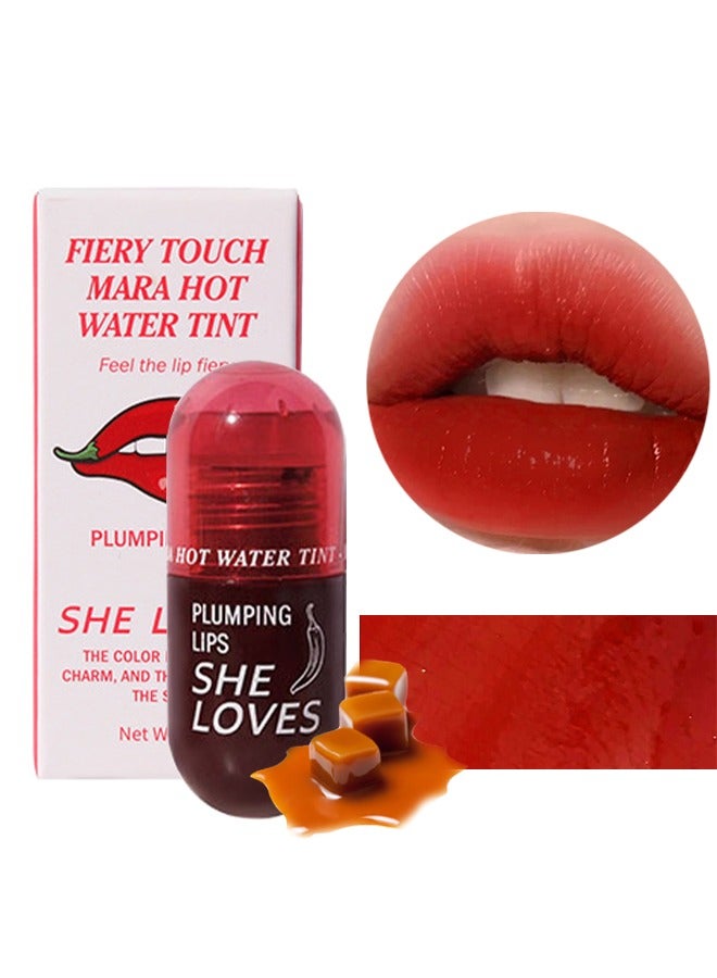 شيلافز ممتلئ الشفاه - ملمس الشفاه الناري ، العناية بالشفاه المرطبة ، زيت الشفاه النباتية ، مصل علاجي مكثف للشفاه الجافة المتشققة ، قناع الشفاه الملمع الخشبي ، 05 # عسل الكراميل  ... - Image 1