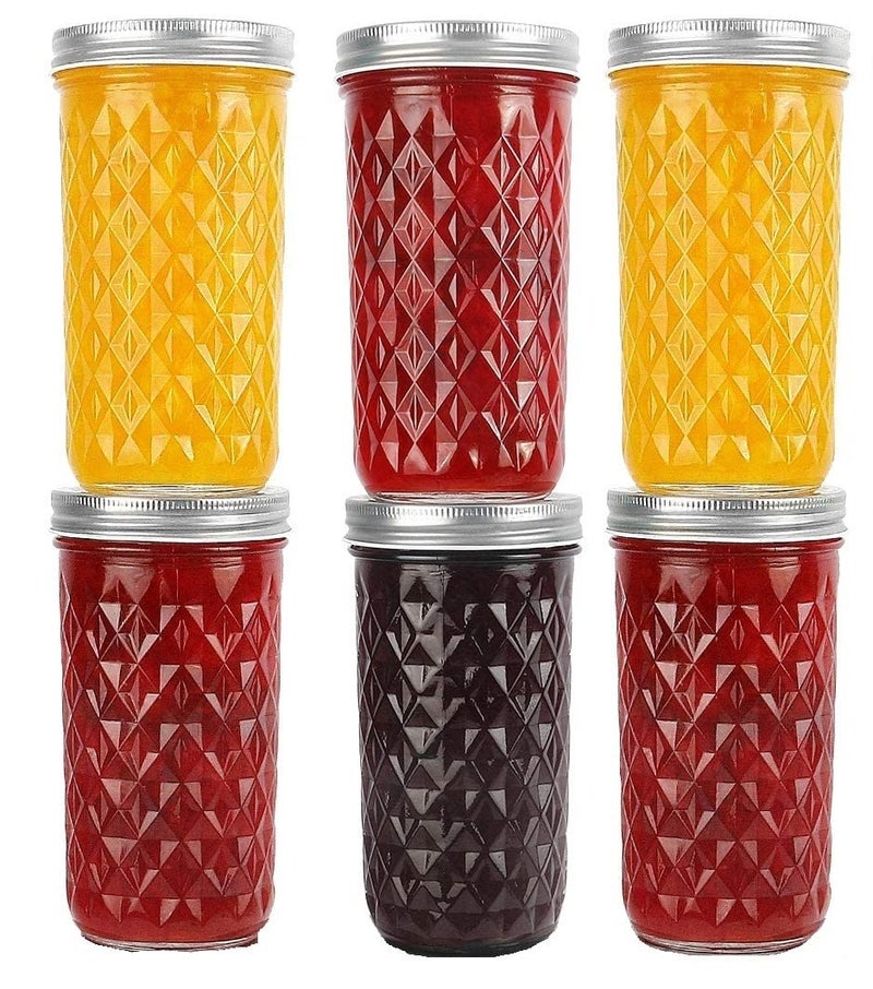 Ash  Roh Ash & Roh Mouth Mason Jars Mason Glass Jars for Meal Prep,Kitchen Storage With Airtight Silver Lid - 320 ml (6) - Image 1