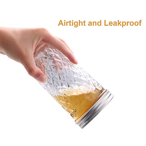 Ash  Roh Ash & Roh Mouth Mason Jars Mason Glass Jars for Meal Prep,Kitchen Storage With Airtight Silver Lid - 320 ml (6) - Image 3