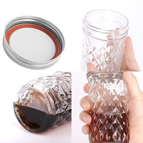 Ash  Roh Ash & Roh Mouth Mason Jars Mason Glass Jars for Meal Prep,Kitchen Storage With Airtight Silver Lid - 320 ml (6) - Image 2