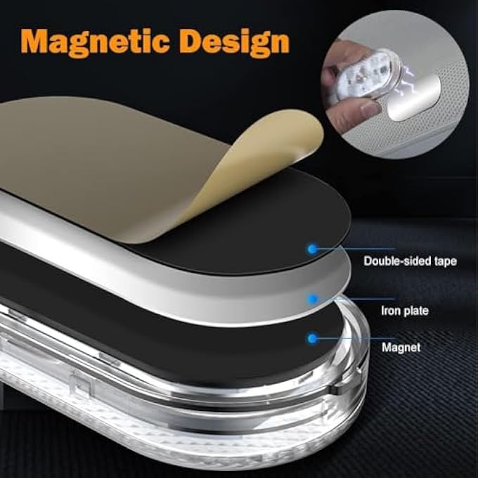 BIGTHREE 4Pcs Wireless Led Lights For Car Interior 7 Colors Interior Car Lights Usb Rechargeable Automotive Neon Accent Light Kits Installation Of Magnetic Car Interior Lights - Image 4