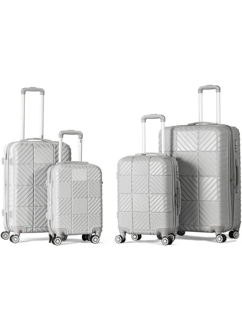 4-Piece Hardside Expandable Luggage Set with 8 Spinner Wheels, ABS Travel Suitcases, Combination Lock, Lightweight Durable Suitcase Set, 18/20/24/28 Inch - Image 1