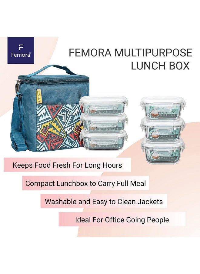 Femora Glass Lunch Box with Bag Set of 3 Containers, Rectangular- 400 ML Each, Clear, Microwavable Borosilicate Glaas, Ideal for College, Travel Office, Blue - pzsku/Z92981D20AA5737DA68AAZ/45/_/1737721035/c55d2556-4791-4ff4-a9f6-3a2554d1b95f