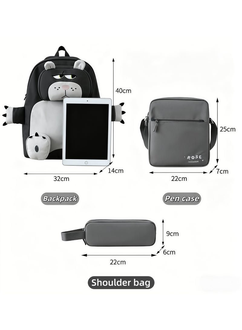 جاك سيركل مجموعة حقائب الظهر، حقيبة ظهر للمراهقين، حقيبة ظهر مدرسية للأطفال، حقيبة ظهر كلاسيكية خفيفة الوزن للأطفال، حقيبة كتب أنيقة مقاومة للماء مع حقيبة غداء معزولة وحقيبة أقلام رصاص 3 قطع حقائب كتب للأولاد والبنات - Image 2