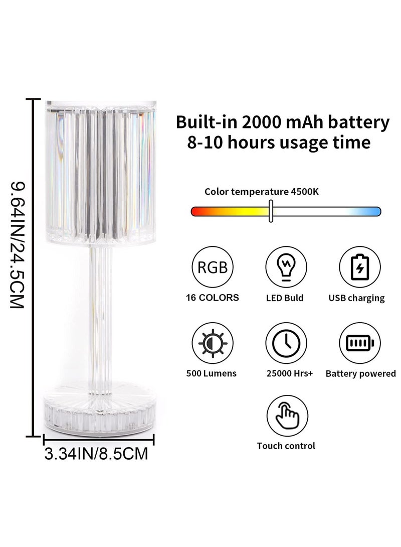 Prime LED Crystal Diamond Table lamp Dimmable 16 Colors RGB  Remote Control USB Charging ,Modern Home Decoration Ideal Gift for Friends ,Wide Application for Bedside Living Room Office Restaurants and Cafe - Image 3