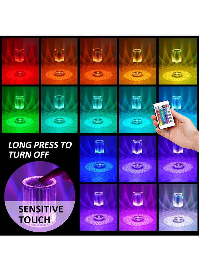 Prime LED Crystal Diamond Table lamp Dimmable 16 Colors RGB  Remote Control USB Charging ,Modern Home Decoration Ideal Gift for Friends ,Wide Application for Bedside Living Room Office Restaurants and Cafe - Image 2