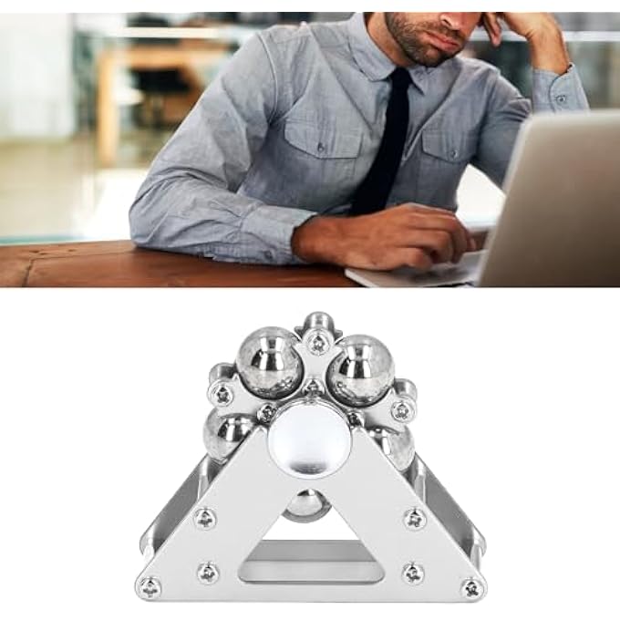 Sorandy Desk Toys for Fidget, Ferris Wheel Fingertips Rotating Toy, Aluminium Alloy Decompression Wheel Rotating for Adults, Stress Relief and Entertaining Desk (Silver) - Image 3