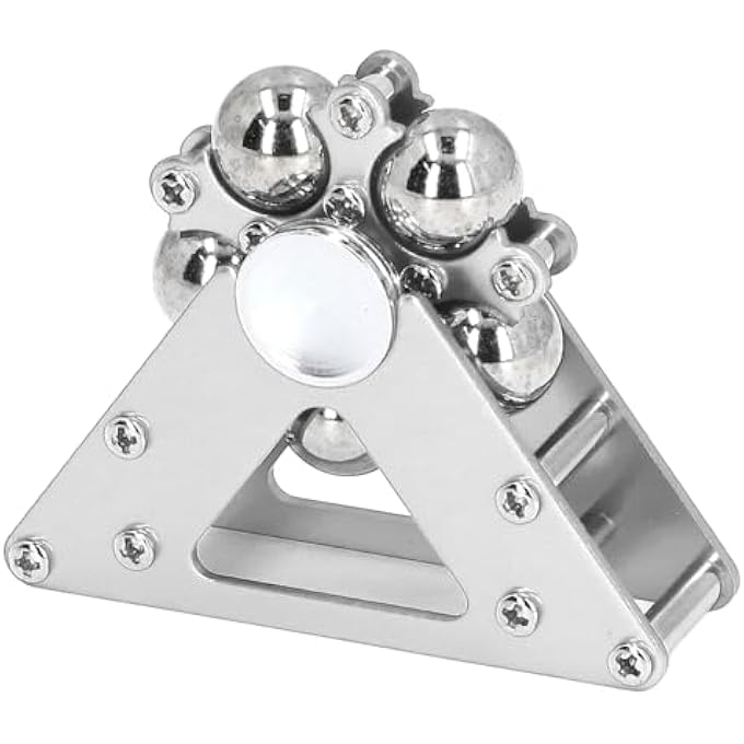 Sorandy Desk Toys for Fidget, Ferris Wheel Fingertips Rotating Toy, Aluminium Alloy Decompression Wheel Rotating for Adults, Stress Relief and Entertaining Desk (Silver) - Image 2