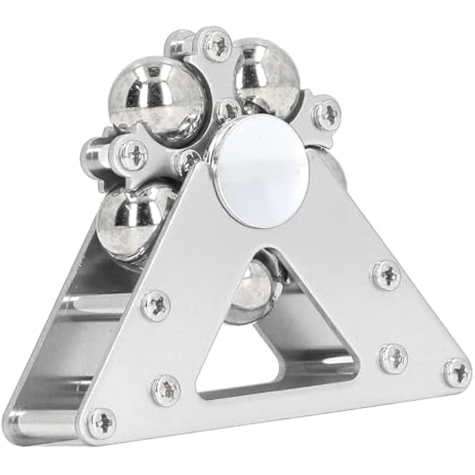 Sorandy Desk Toys for Fidget, Ferris Wheel Fingertips Rotating Toy, Aluminium Alloy Decompression Wheel Rotating for Adults, Stress Relief and Entertaining Desk (Silver) - Image 4