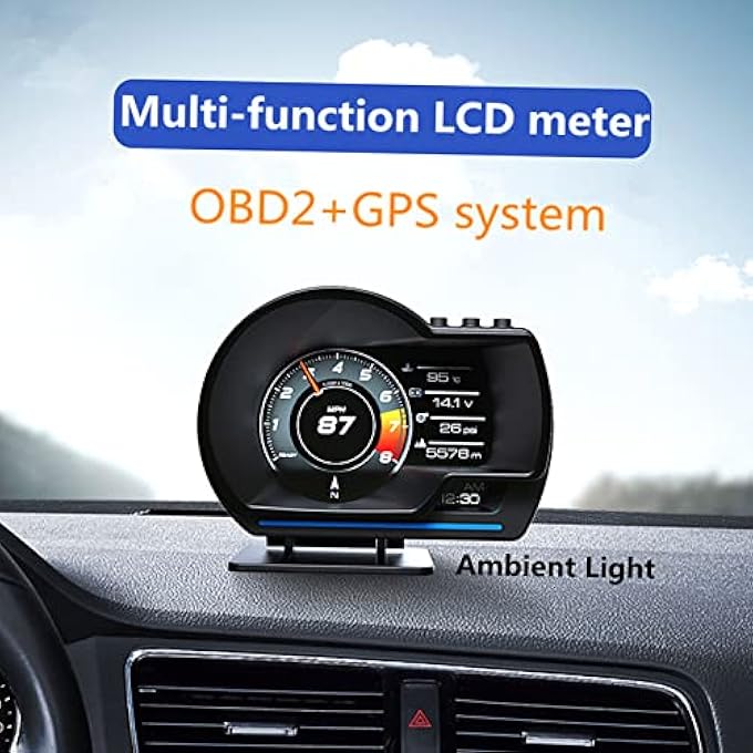 Eacam Car Hud Display ObdGPS Smart Gauge Speedometer Diagnostic Fault Code Elimination Safe Driving Computer Overspeed Fault Alarm Works Great For Most Cars - Image 4