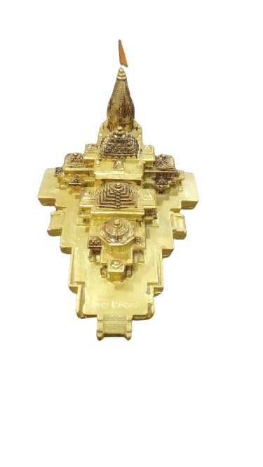 XL Kitchen Shree Ram Mandir Ayodhya Model Temple Idol Car Dash Board Office Study Table Gifitng and Interior Decoration Gold Color - Image 4