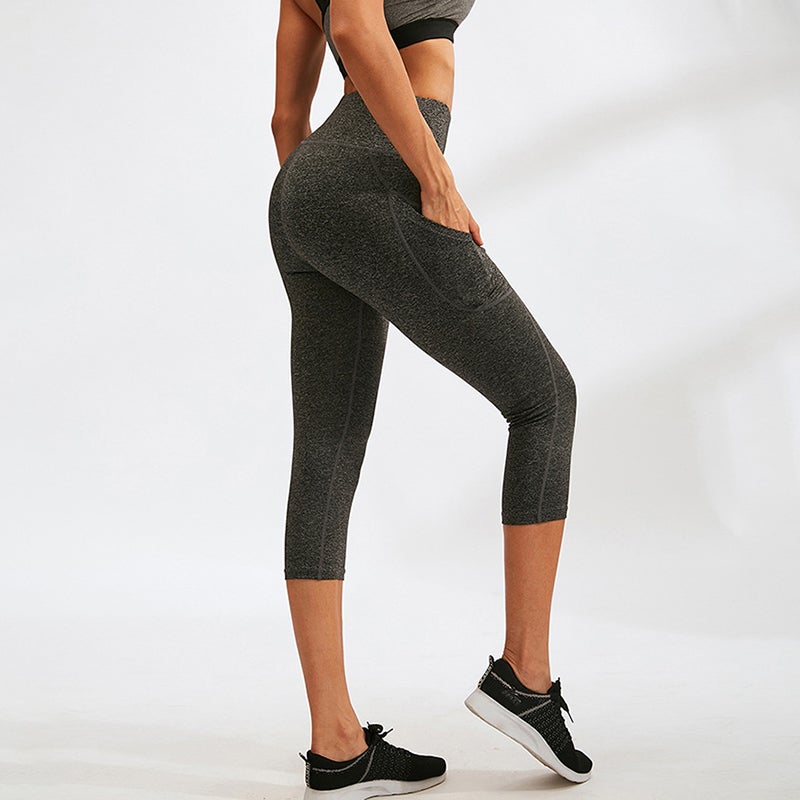 Women Yoga Pants with Pockets High Waist Sporty Leggings Tights Stretch Fitness Workout Running Skinny Bodycon Trousers Gym Home Sportswear - Image 2