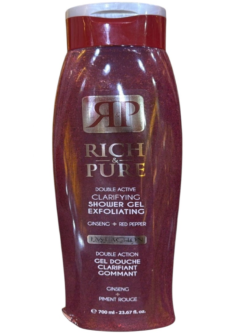 Rich & Pure Double Active Clarifying Shower Gel Exfoliating 700 ml - Image 1