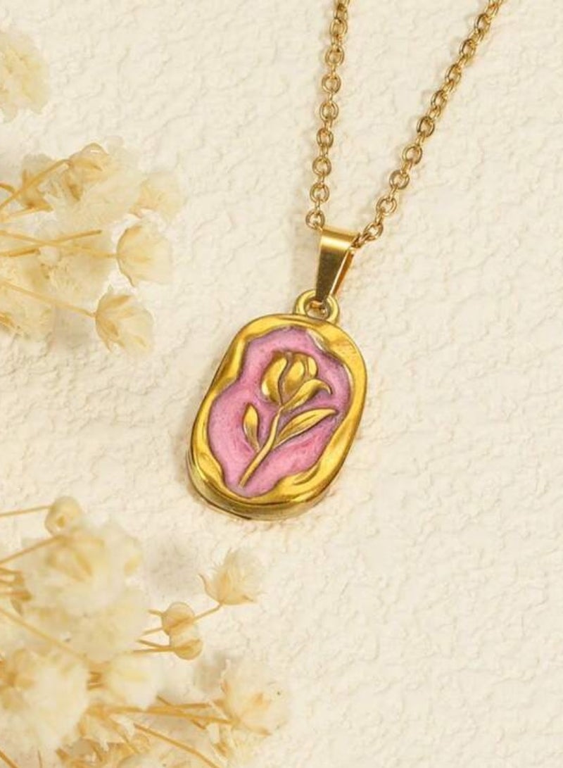 Equal Women's Stainless Steel Gold Plated Necklace Very Elegant - Image 2