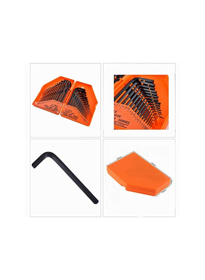 vesus Set Repair Hand Tools Flat Head Hex Wrench Set 30pcs L-type Portable Universal Wrench Tool with Box - Image 3