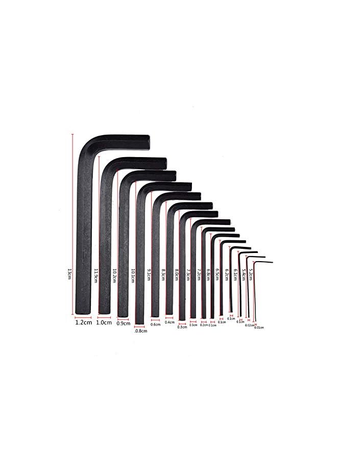 vesus Set Repair Hand Tools Flat Head Hex Wrench Set 30pcs L-type Portable Universal Wrench Tool with Box - Image 2