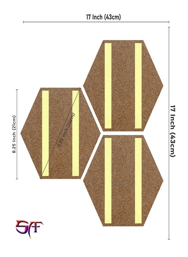 SAF paintings Set of 3 Hexagon Rangoli modern art MDF Board UV Textured Painting 17 Inch X 17 Inch SANFHXS30383 - Image 4