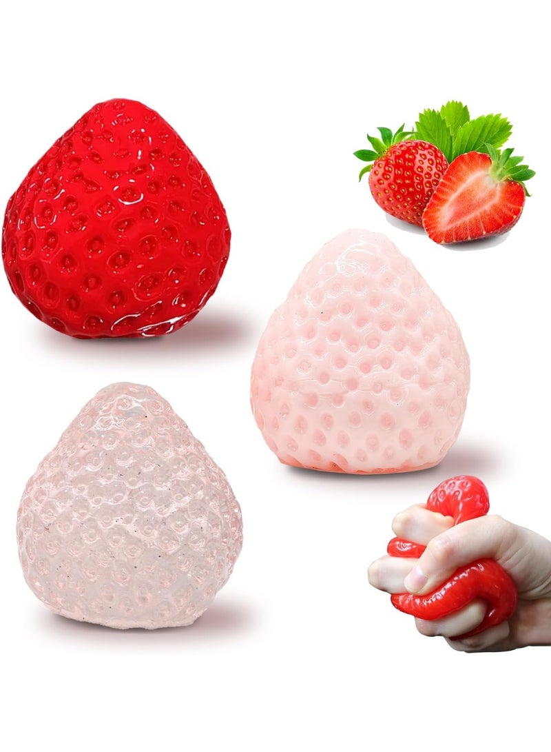 Strawberry Squishy Toy,Stress Ball,Kawaii Squishies Toys,Stress Relieving Fur Ball OPP Packaging Gifts|Squishy Fidget Toys for Anxiety & Relaxation |Perfect Desk Accessory for Adults - Image 1