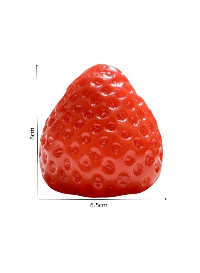 Strawberry Squishy Toy,Stress Ball,Kawaii Squishies Toys,Stress Relieving Fur Ball OPP Packaging Gifts|Squishy Fidget Toys for Anxiety & Relaxation |Perfect Desk Accessory for Adults - Image 2