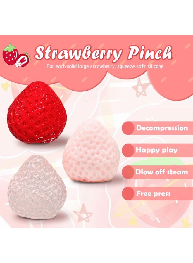 Strawberry Squishy Toy,Stress Ball,Kawaii Squishies Toys,Stress Relieving Fur Ball OPP Packaging Gifts|Squishy Fidget Toys for Anxiety & Relaxation |Perfect Desk Accessory for Adults - Image 4
