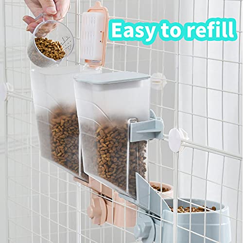 Oncpcare Rabbit Food and Water Bowls Set, Automatic Bunny Feeder Food Dish Small Animal Bin Feeder with Lid for Bunny Cat Ferret Chinchilla Guinea Pig - Image 5