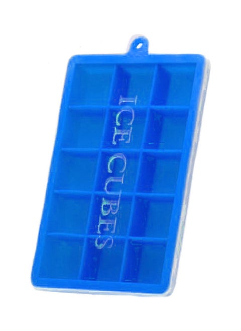 Silicone Ice Cube Trays with Lids Square Ice Cube Molds 15 Ice Cubes Maker Mold for Ice Cream Party Cocktail Whiskey Chocolate Cube Baking Mold Easy Release Dark blue 18.5*3*13cm
