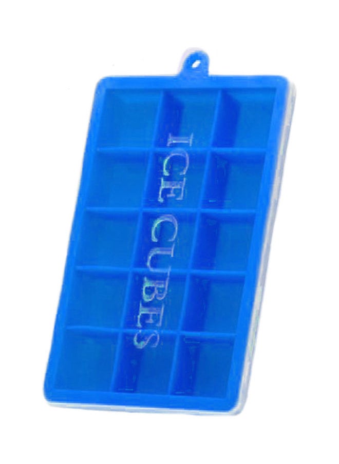 Silicone Ice Cube Trays with Lids Square Ice Cube Molds 15 Ice Cubes Maker Mold for Ice Cream Party Cocktail Whiskey Chocolate Cube Baking Mold Easy Release Dark blue 18.5*3*13cm