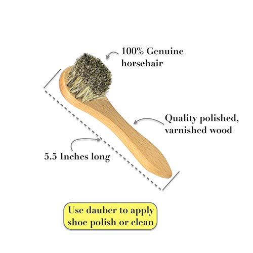Lify Horsehair Shine Shoes Brush kit Polish Dauber Applicators- A Combo of Shoe Shine Brush (1 Piece) & Applicator Brush (1 (Piece) Brown - Image 2
