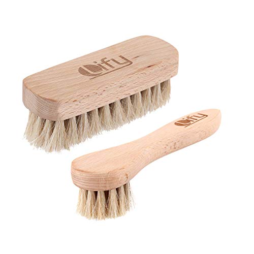 Lify Horsehair Shine Shoes Brush kit Polish Dauber Applicators- A Combo of Shoe Shine Brush (1 Piece) & Applicator Brush (1 (Piece) Brown - Image 1